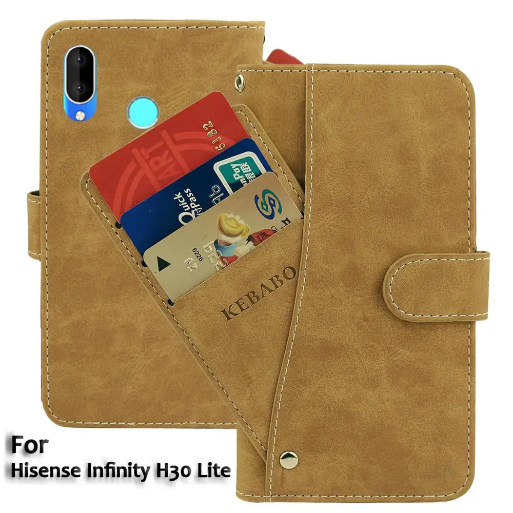 

Vintage Leather Wallet Hisense Infinity H30 Lite Case 6.1" Flip Luxury Card Slots Cover Magnet Stand Phone Protective Bags