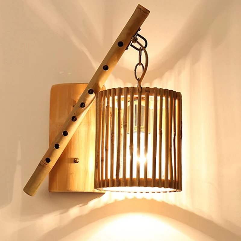 BOCHSBC Bambooart абажур Настенный светильник творческий Американский ретро новый китайский Юго-Восточной Азии бра для столовой Гостиная