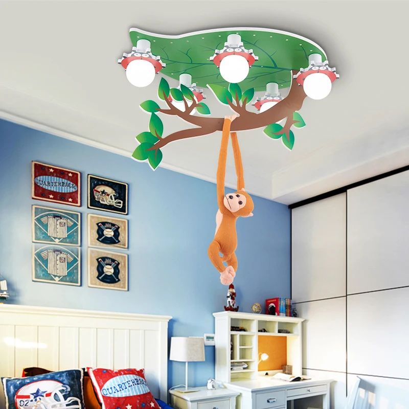 Светодиодный потолочный светильник детская комната лампа спальня мальчик и девочка теплая личность детский сад животное творческие лампы LU80128