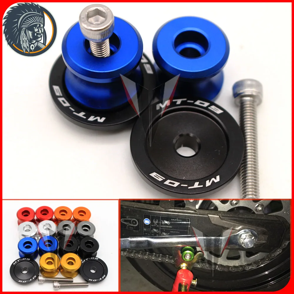 Motorcycle Swingarm Spools Slider 6mm Stand Screws For YAMAHA MT09 MT