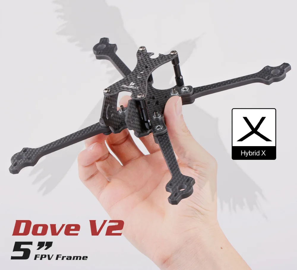 

iFlight Dove V2 5 inch 212mm FPV Racing Frame with 5mm arm compatible 2207 2306 2205 Brushless motor HQ Propeller for FPV Racing
