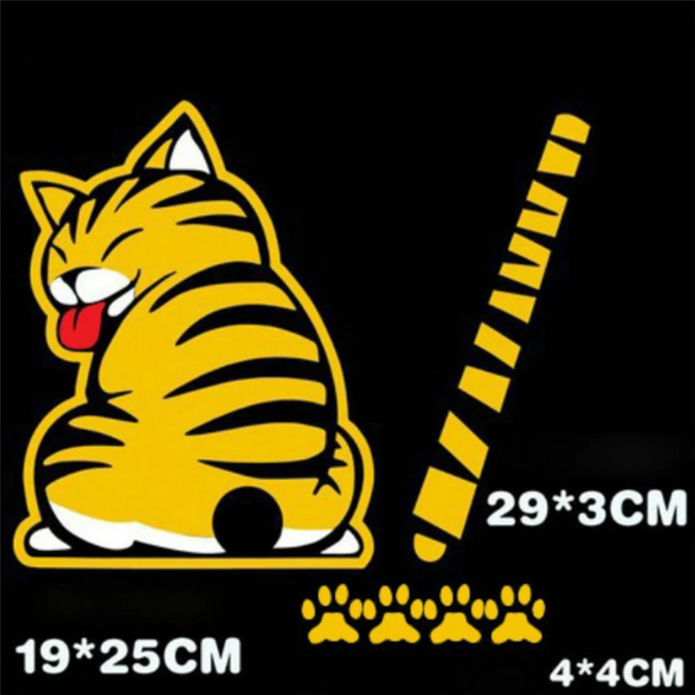 

Animal Car Stickers Cartoon Cat Smile Carbon Fiber Sticker For Honda Bmw Audi Auto Rear Windshield Vehicle Decoration Sticker