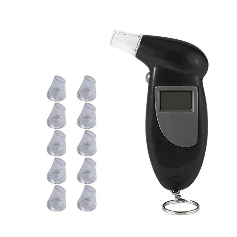2018 المهنية الكحول اختبار التنفس الكحول محلل كاشف اختبار المفاتيح Breathalizer في الجسم جهاز LCD شاشة
