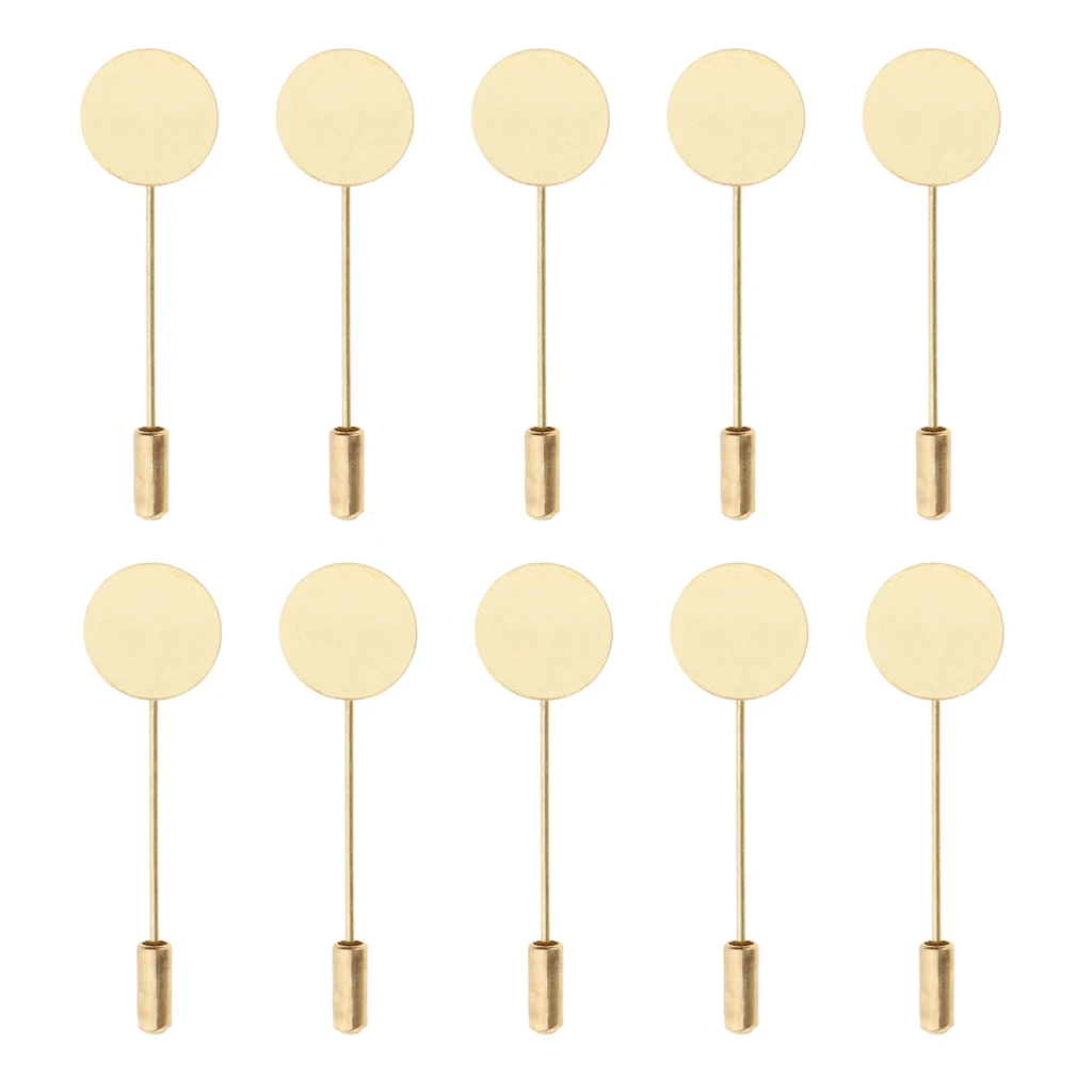 20 Pieces Copper Blank Base 1.5cm Lapel Stick Pin Hat Brooch DIY Art Craft Making Findings Jewelry