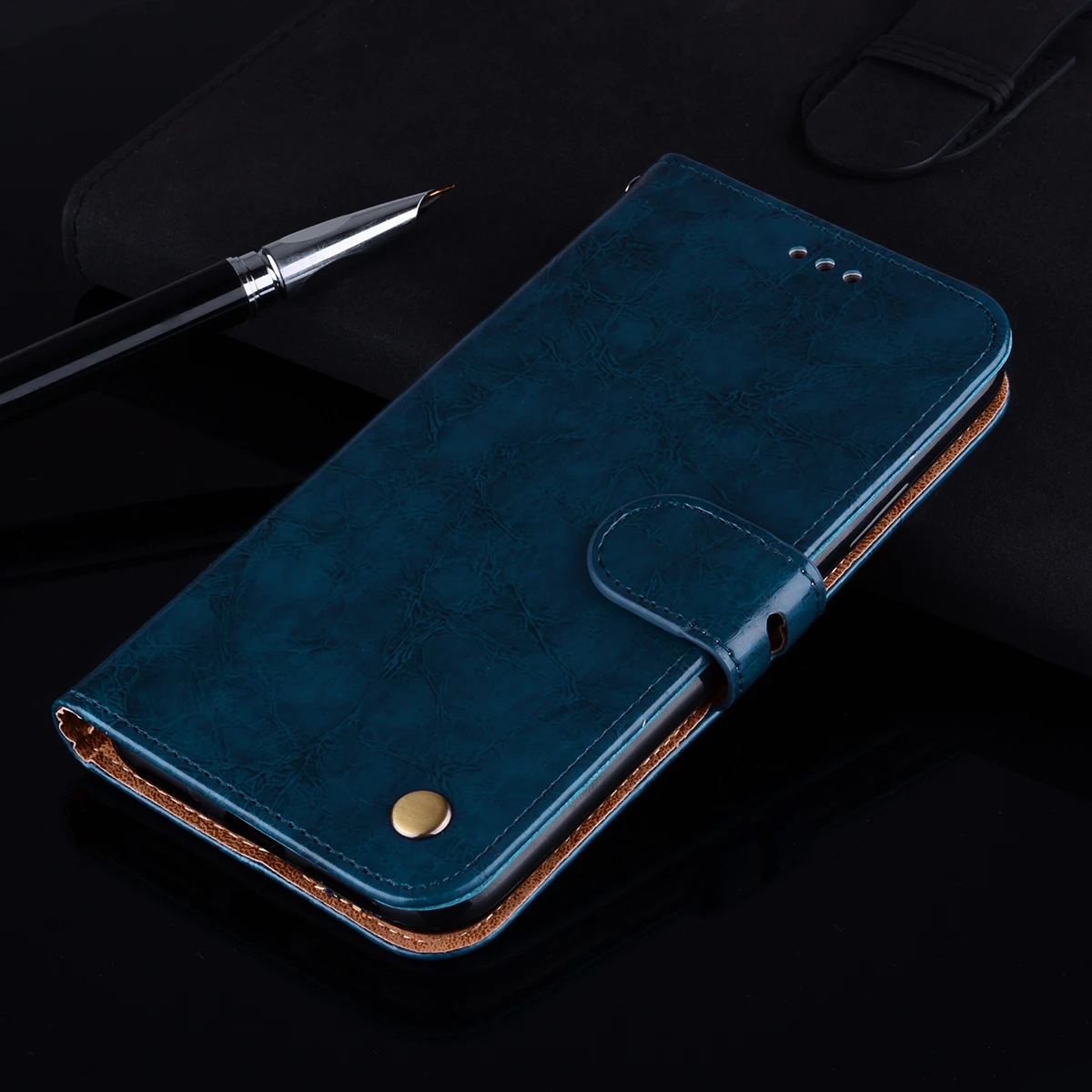 Кожаный чехол-бумажник для huawei Honor 10i HRY-LX1T, чехол-книжка для телефона huawei Hono 10 Lite HRY-LX1 Honor View 10 V10, силиконовый чехол - Цвет: dark blue