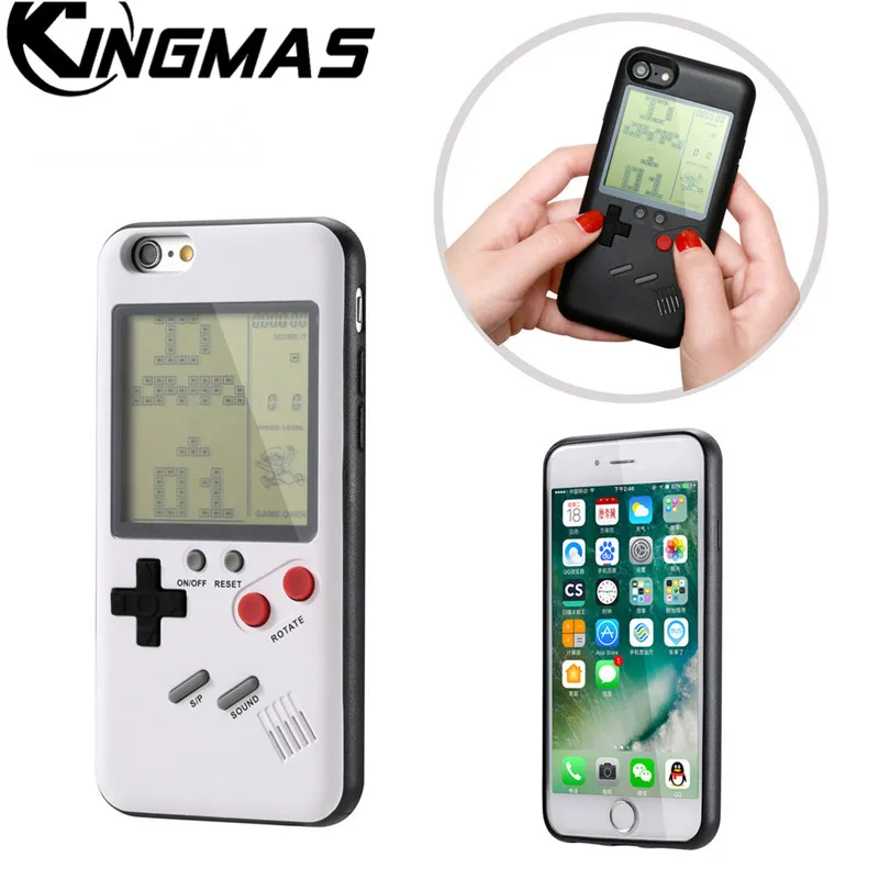 

Gameboy Tetris Phone Cases for iPhone 7 8 Plus Soft TPU Can Play Blokus Game Console Cover For Iphone X 6 6S plus case