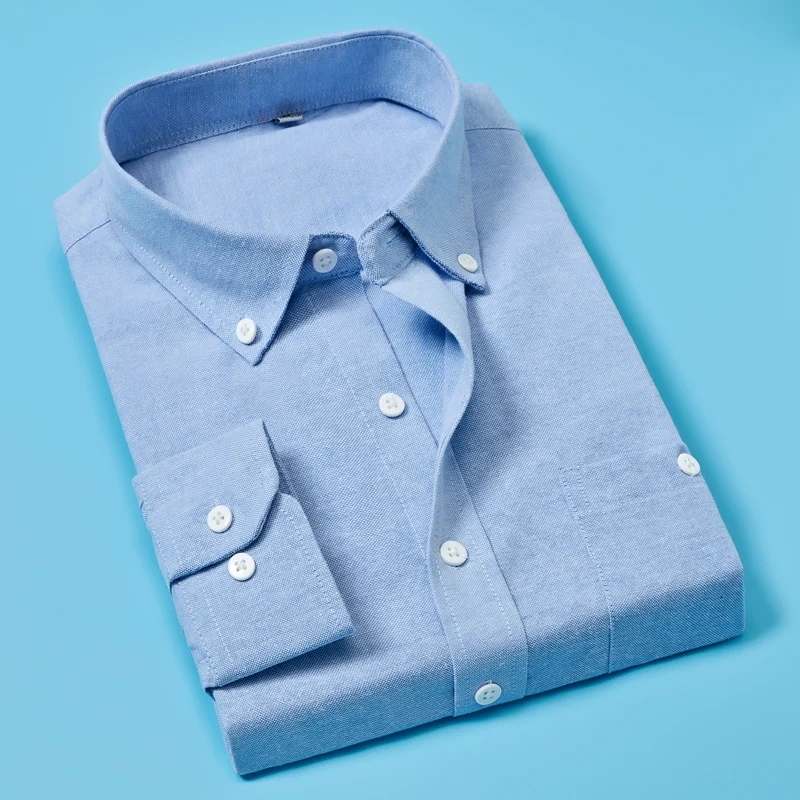 Роскошная модная мужская приталенная рубашка с длинным рукавом Формальное Деловое платье рубашки Повседневная рубашка Топ Новинка - Color: Blue