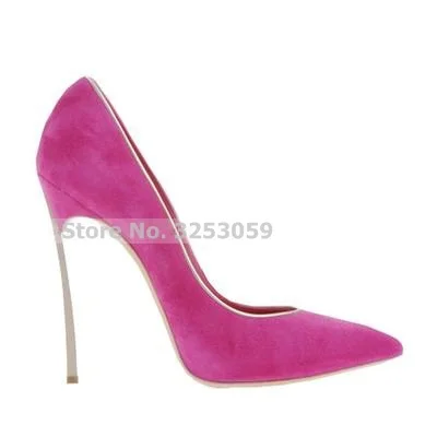 ALMUDENA Hot Selling Patchwork Dress Shoes 12cm High Heel Metal Heels Wedding Pumps Banquet Party Shoes Color Block Slip-on Pump