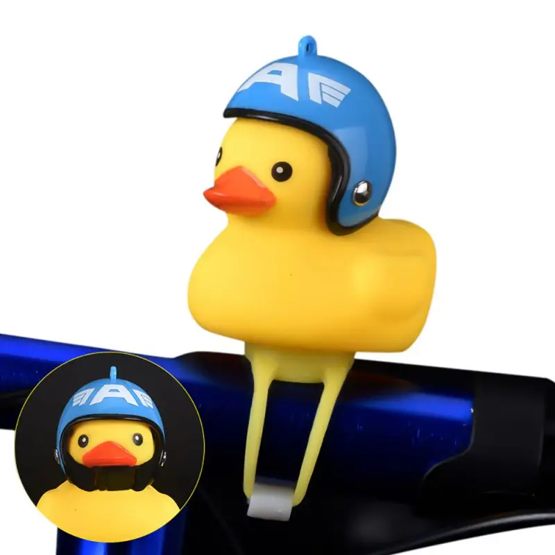 Perfect Hot Bicycle Light Bicycle Duck Bell Motorcycle Little Yellow Duck Wearing Helmet Children With Hard Hat Horn Light 3