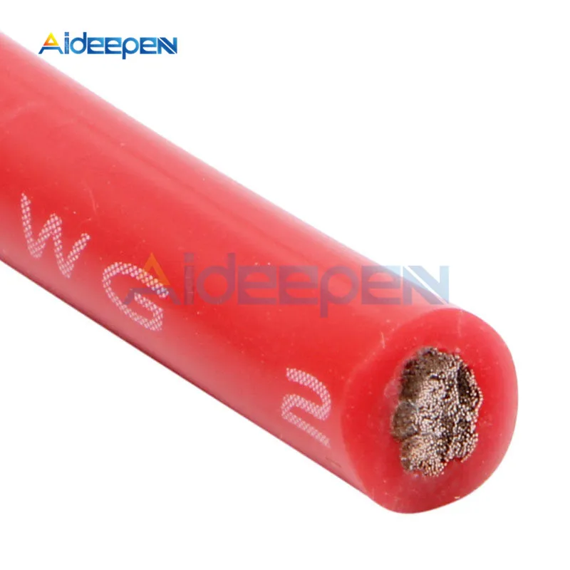 1 пара 2 м 10 AWG Калибр провода силиконовые гибкие медные многожильные Кабели для RC черный и красный