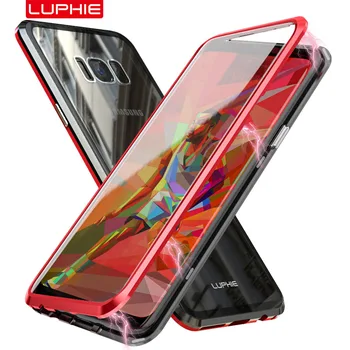 

LUPHIE Shockproof Magnetic Meterial Analysis Glass Case for Samsung Galaxy S8 Plus S9 S9 Plus S10 S10 Plus S10 Lite Note 9 8