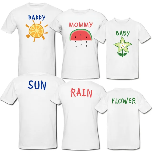 Custom Family Tee Shirts Funny Design Daddy Mommy Baby Custom Family Tee Shirts Funny Design Daddy Mommy Baby 2 Side Printed Short Sleeve Top Tees Leave Size
