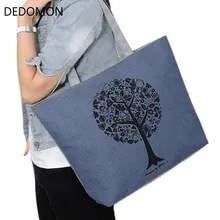 2017 nueva moda de lujo bolsos mujeres bolsos diseñador lindo árbol impresión bolsa de hombro ocasional bolsos femenina