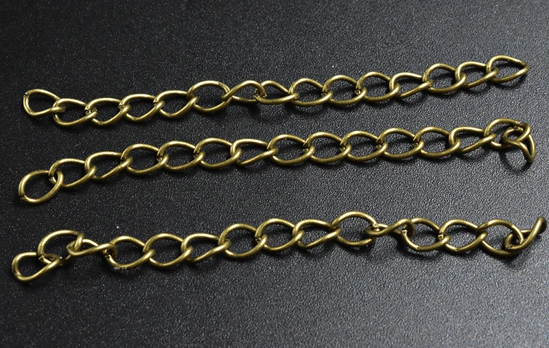 FLTMRH 10 шт., длина 0,7 мм* 5 мм, удлиняющая цепочка для ожерелья с застежками-омарами для браслета, удлиненные цепочки, для изготовления булкели