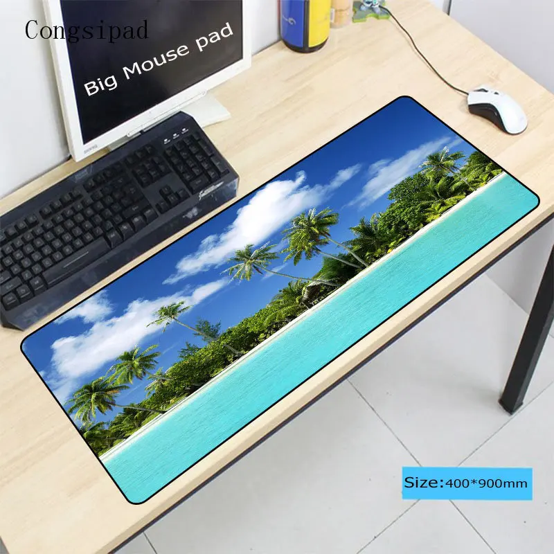  Congsipad Tropical Island Beach Sunset Gaming Locking Edge Large Mouse Mat PC Computer Laptop Mouse