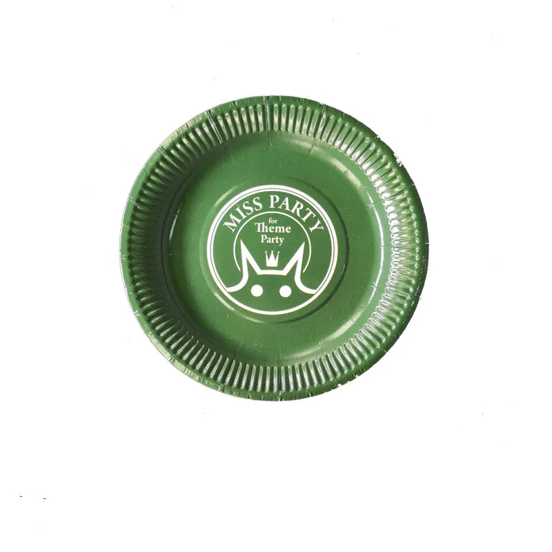 

Dark Green Disposable Tableware Party Supplies Wedding Party Party Birthday Dinner Decoration Barbecue Picnic Plate