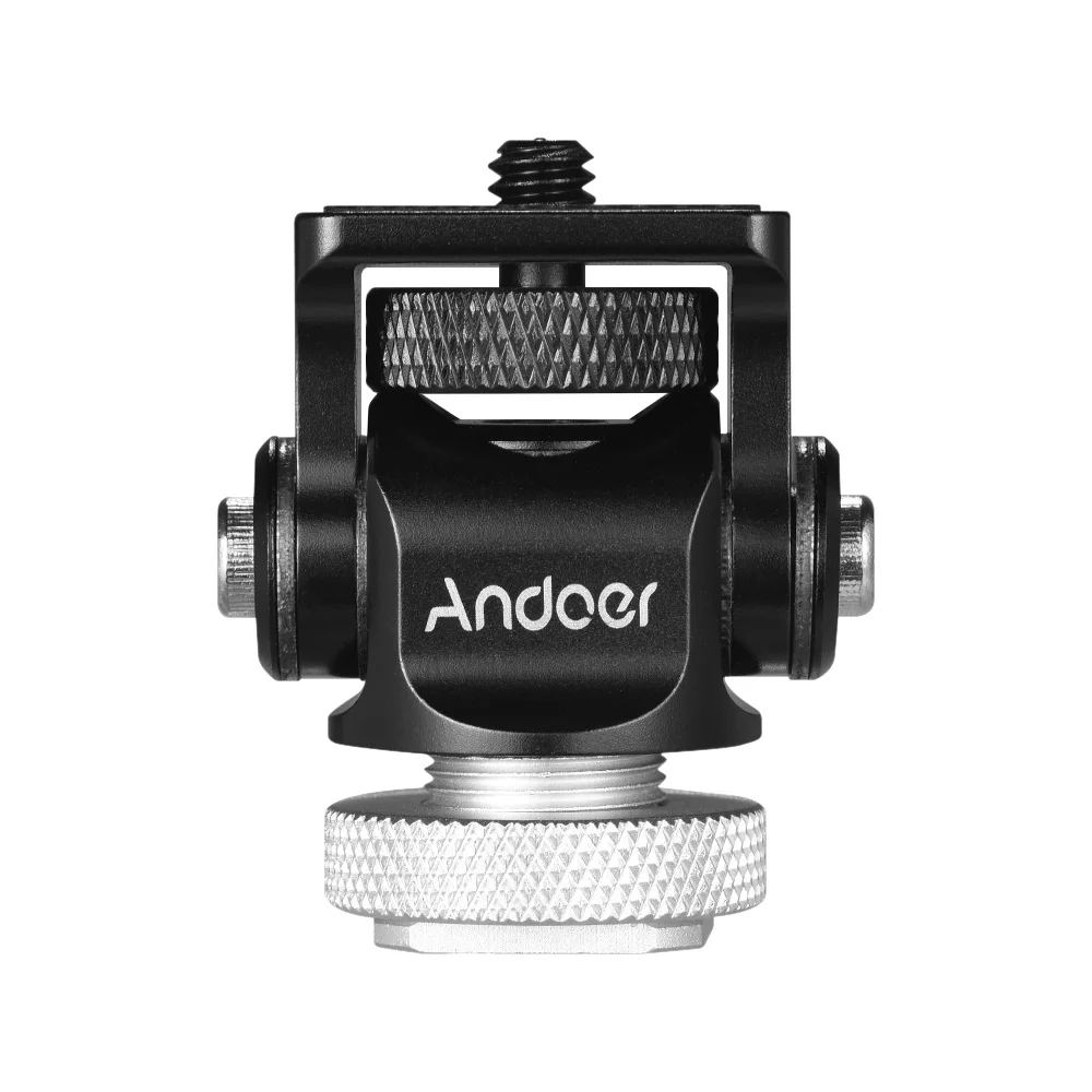 Andoer 180 Вращающийся мини шаровой головкой Горячий башмак вспышки адаптер для DSLR камеры светодиодный светильник монитор штатив монопод
