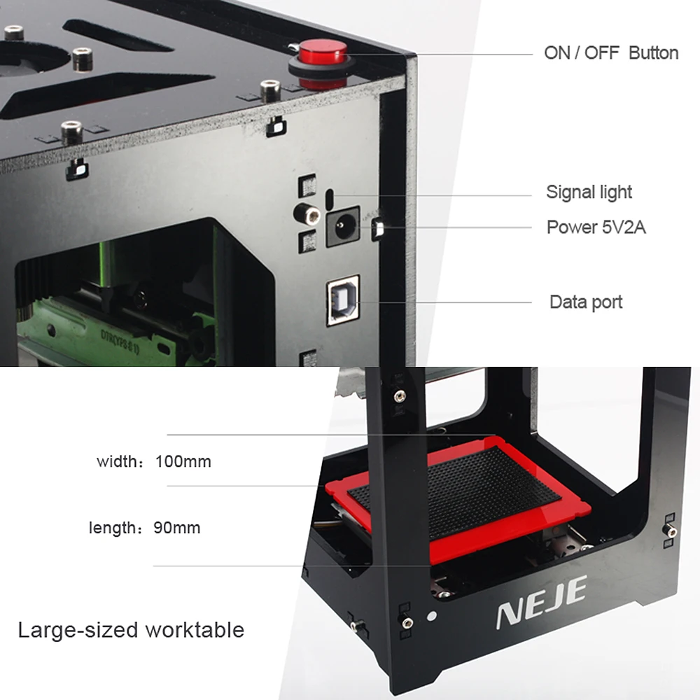 NEJE DK-8-KZ 1000/1500/2000/3000 МВт Высокое Скорость мини USB аппарат для лазерной порезки резчик Автоматическая DIY принт гравировальный станок для резьбы по дереву