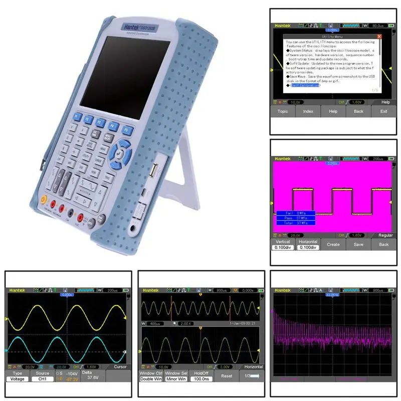 Hantek DSO1202B Ручной осциллограф 2CH 200 мГц 1GSa/s 1 м глубина памяти осциллограф с 6000 мультиметр прямые продажи с фабрики