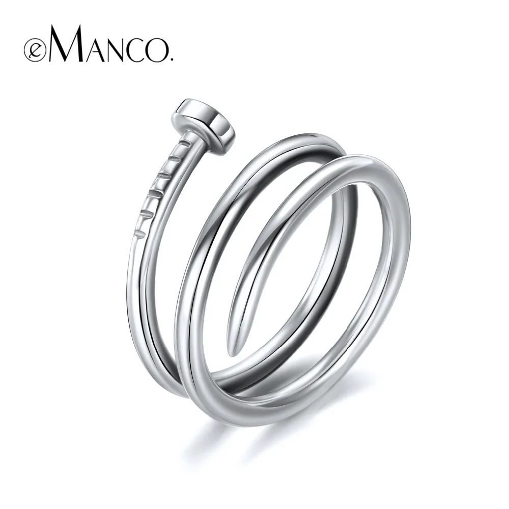 

e-Manco 925 Sterling Silver Rings Wholesale Wedding&Engagement Long Rings Punk New Arrival Best Gifts
