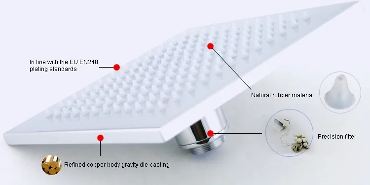 Квадратный хромовый латунный светодиодный насадка для душа 8 10 12 16 дюймов смеситель для душа с дождевой насадкой