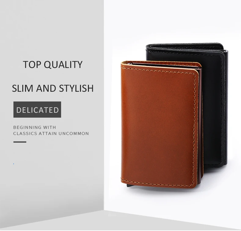 Casekey Luxury Men's Top Grain Genuine Leather Wallet Rfid Blocking Credit Card Holder Wallet