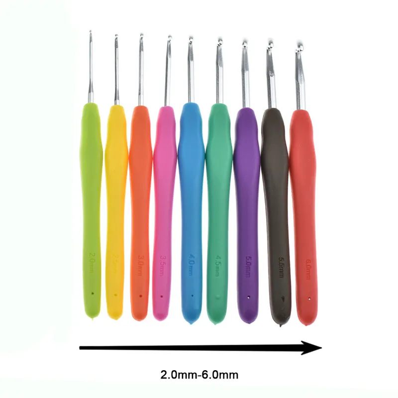 New Crochet Hooks Set Needles Yarn Knitting Hooks With Blue Case 2.0mm-6.0mm  Ergonomic Handle Crochet Hooks For Women DIY Craft (2)