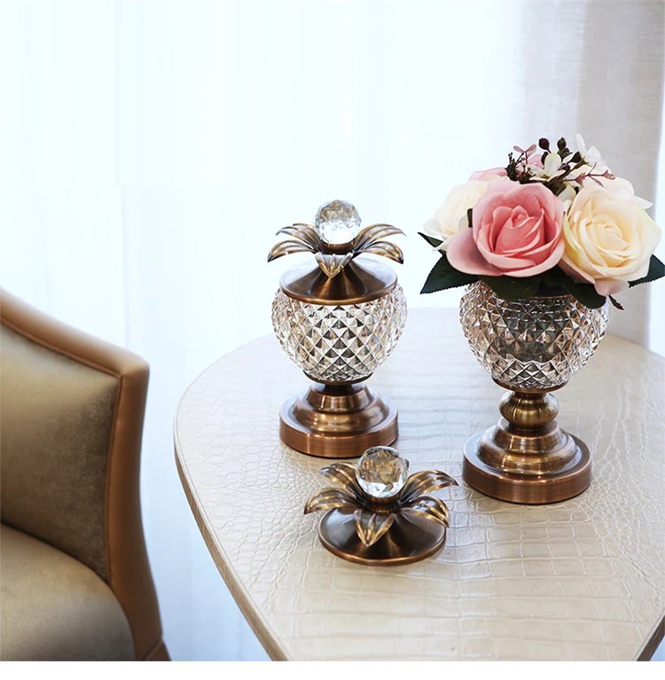 Европейский стиль стекло украшение ананас предметы интерьера Американский винный шкаф аксессуары гостиная roomTV шкаф цветочные вазы