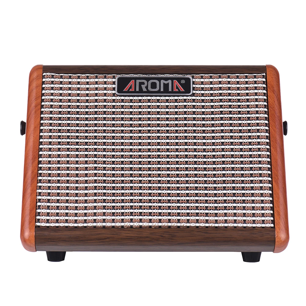 

AROMA AG-15A 15W Portable Acoustic Guitar Amplifier Amp BT Speaker Built-in Rechargeable Battery with Microphone Interface