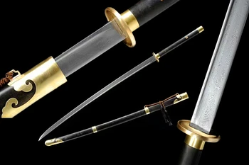 

Tradition Chinese Sword Miao knives Ebony Saya Sharp Folded Steel Blade Nice Gift Choice