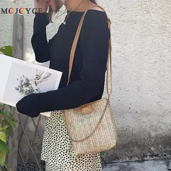 

Summer Beach Straw Bag Fashion Straw Weave Crossbody Handbag Bohemian Women Shoulder Bag