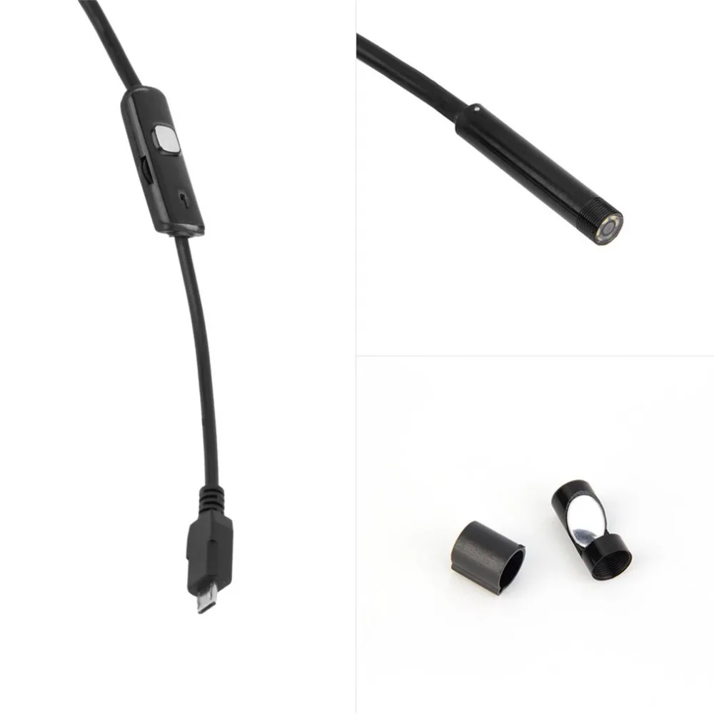 1 м/7 мм объектив USB кабель мини жесткая Инспекционная камера змеиная трубка Водонепроницаемый эндоскоп бороскоп с 6 светодиодный для телефона Android