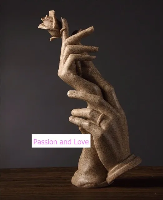 Абстрактный песчаник руки влюбленных модель статуя сувенир орнамент подарок и ремесло для украшения спальни и свадьбы юбилей