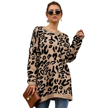 

2019 Women Leopard Sweaters Loose Women Sweaters Plus Size Women Clothing