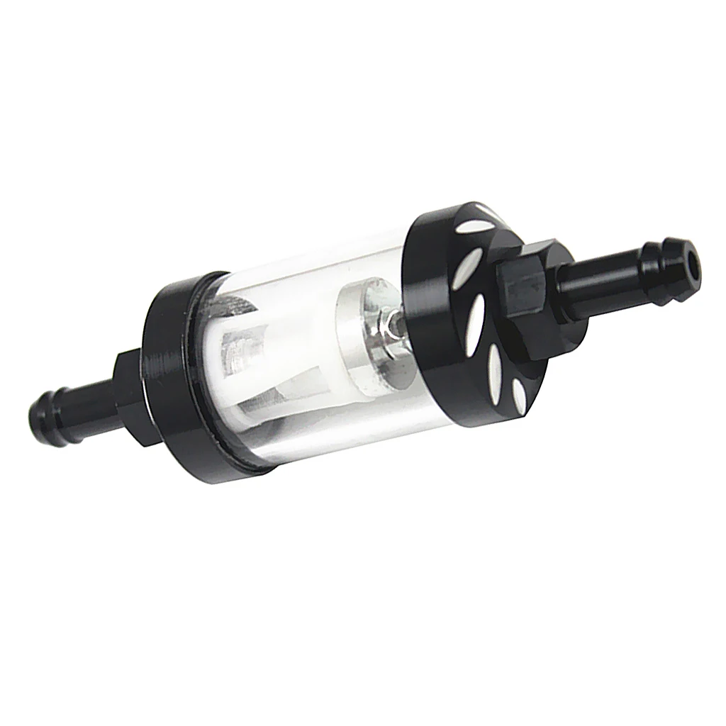 CNC Clear Glass 8mm Universal Gas Oil Fuel Filter for Motocross ATV Quad Scooter