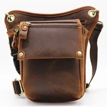 

Vintage Genuine Cow Leather Belt Bag Men's Waist Bag Leg Fanny Pack Shoulder BagMobile Phone Camera Tool Kits Organize Bags