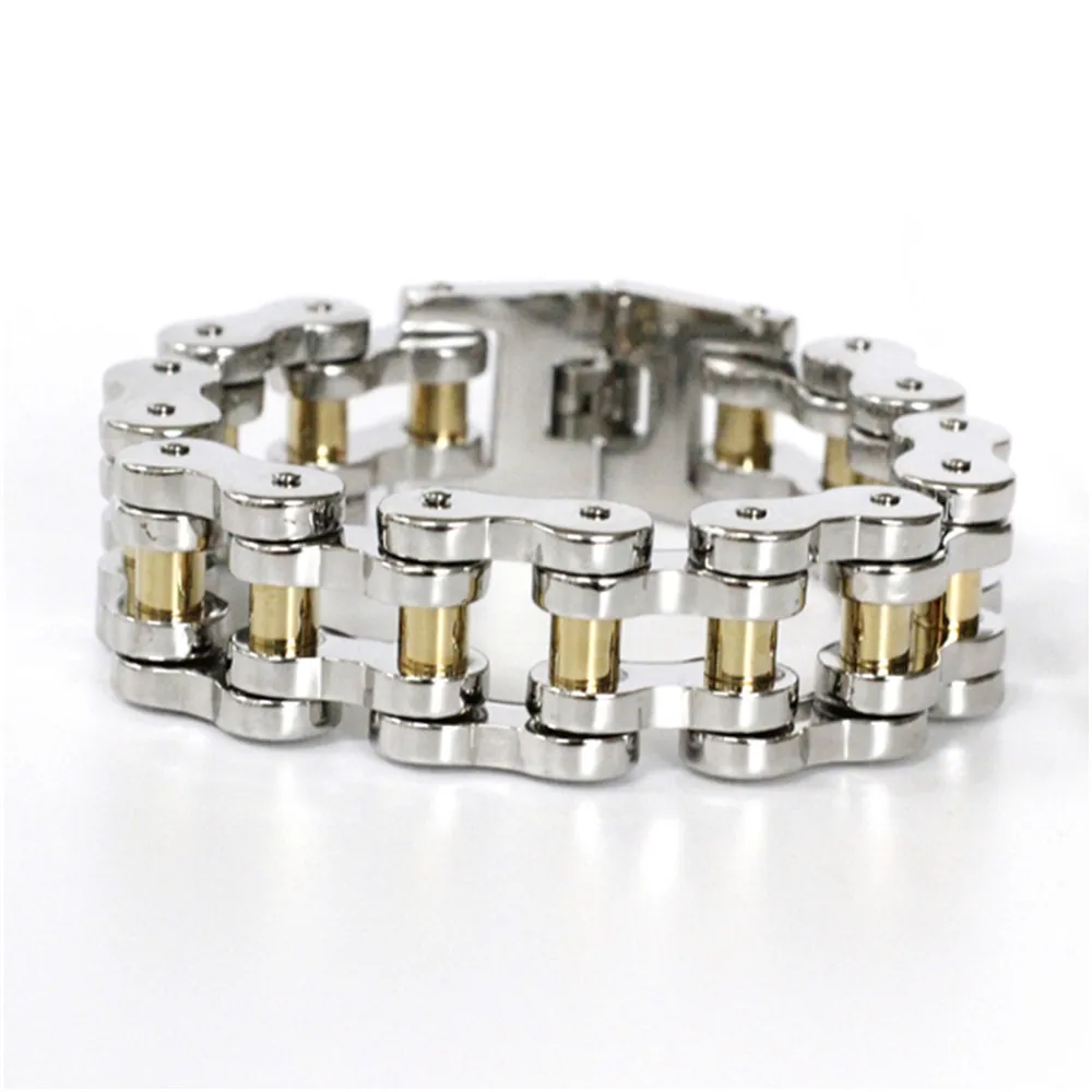 Поддержка Прямая поставка велосипедная цепь Стильный мужской браслет 316L из нержавеющей стали горячий Байкерский стиль топовый браслет