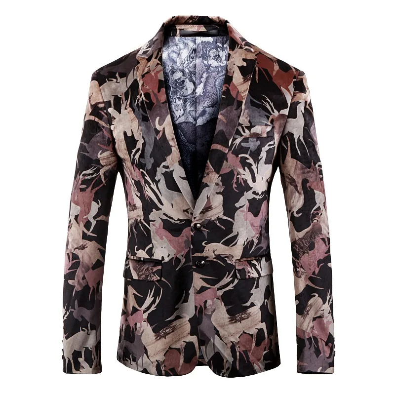4.1         75.99Men's Jackets Men's Fashion Print Blazer Men's Single Breasted Business Casual Jacket Men's Party Banquet Dress