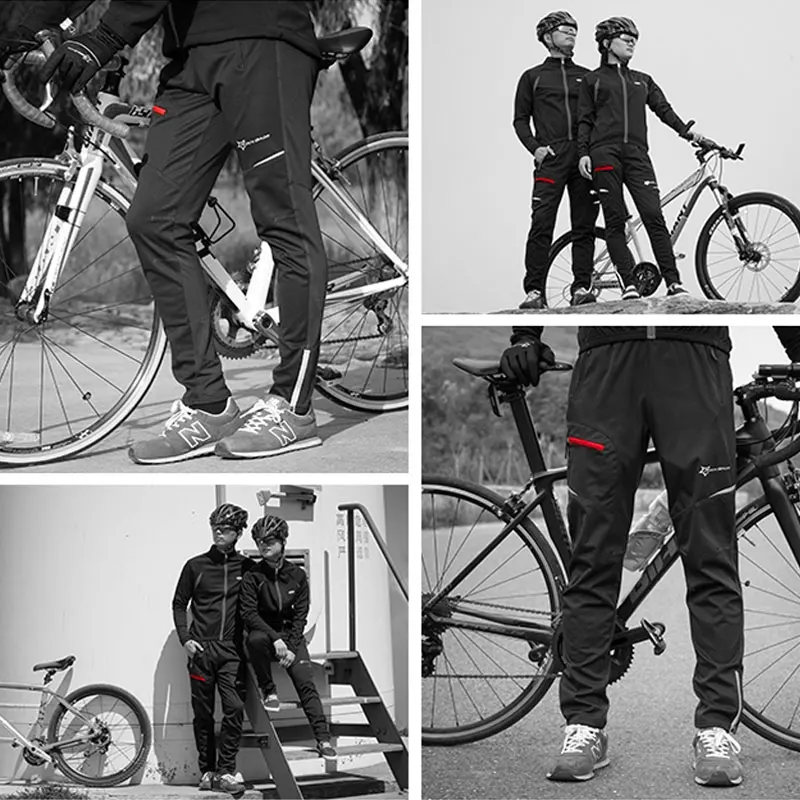 ROCKBROS мужские и женские велосипедные штаны, ветрозащитные дышащие черные спортивные штаны для езды на велосипеде, бега, пешего туризма, рыбалки, фитнеса