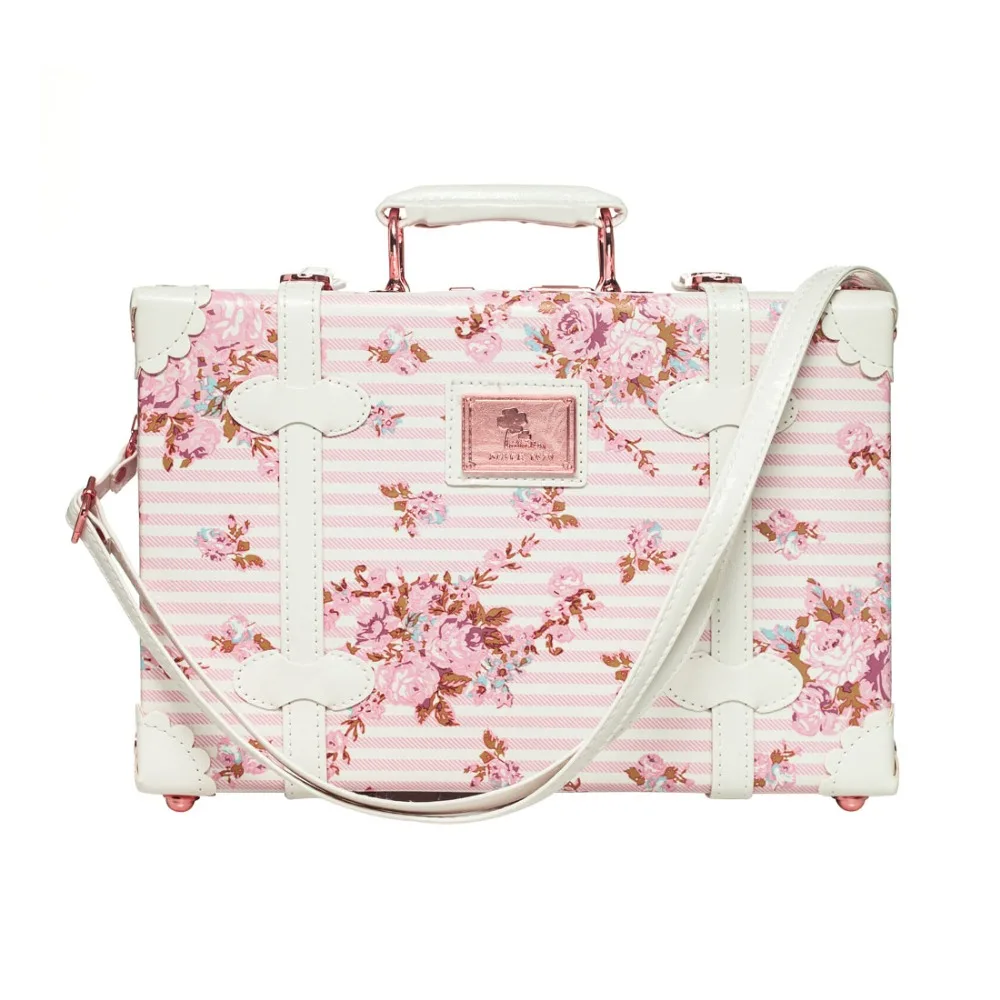 Carry on 13" Inch Waterproof Vintage Trunk Box Travel Cosmetic Bag