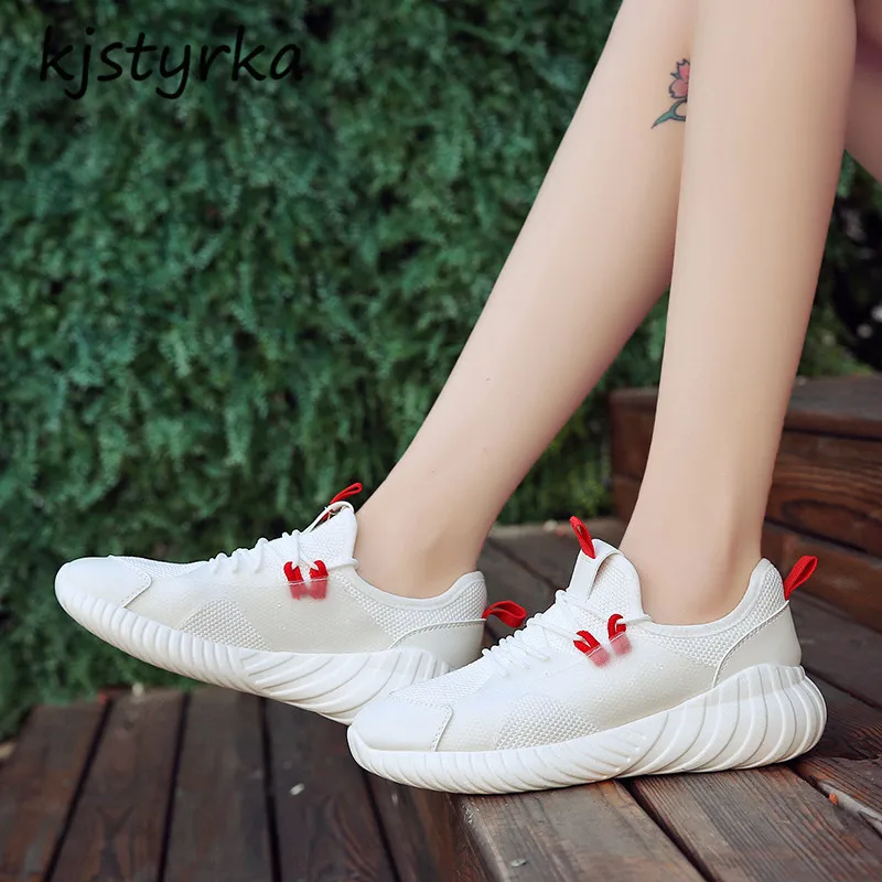 Respirant Blanc Espadrilles Chaussures Mode blanc Casual Mesh slip Noir Sneakers Femme Designer Dames 2018 Non Kjstyrka Marque c6HqAw7pgY