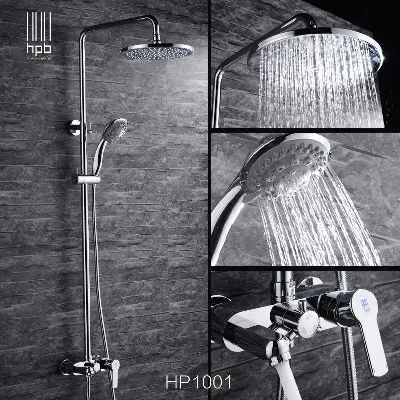 Brass Bathroom Hot And Cold Water Mixer Bath Shower Set Faucet torneira banheiro Air Injection Shower Head HP1001