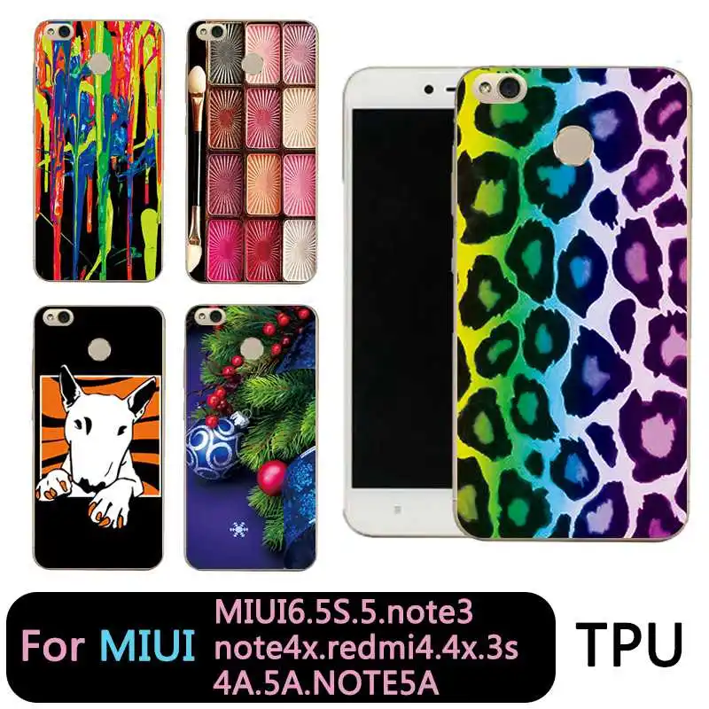 QMSWEI Clear Phone Case For Mi 6 5 5s note3 Redmi note4x 4x 3s 5a 4a note5a Painted TPU Soft Eyeshadow Canvas Dog Cover |