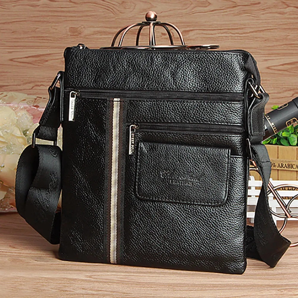 Men Genuine Leather Cross Body Shoulder Briefcase Bag Business Bags