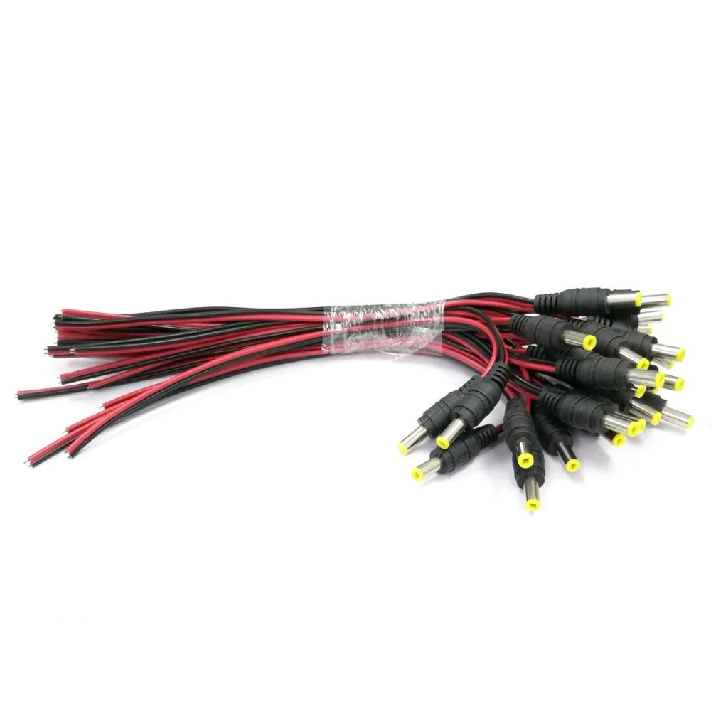 50 шт. медные разъемы питания постоянного тока 5 5X2 1 мм|dc wire|12v connector femalewire pigtail |