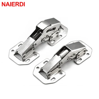 

NAIERDI Kitchen Cabinet Hinges 90 Degree No-Drilling Hole Hydraulic Hinge For Cupboard Door Furniture Hardware With Screws