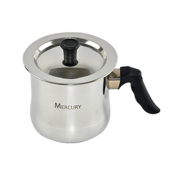 

0.8-3L Stainless Steel Milk Soup Boiling Pot Double Layer Whistling Pot with Induction Bottom