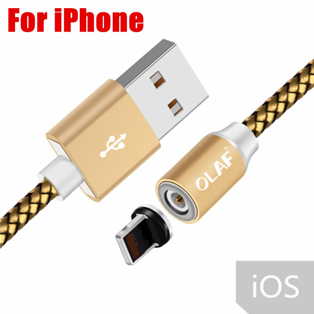 2 м 1 м микро USB Магнитный кабель для iPhone X Xr Xs Max usb type C кабель Быстрый Магнитный usb кабель для зарядки для samsung S9 Xiaomi - Цвет: Gold for iPhone