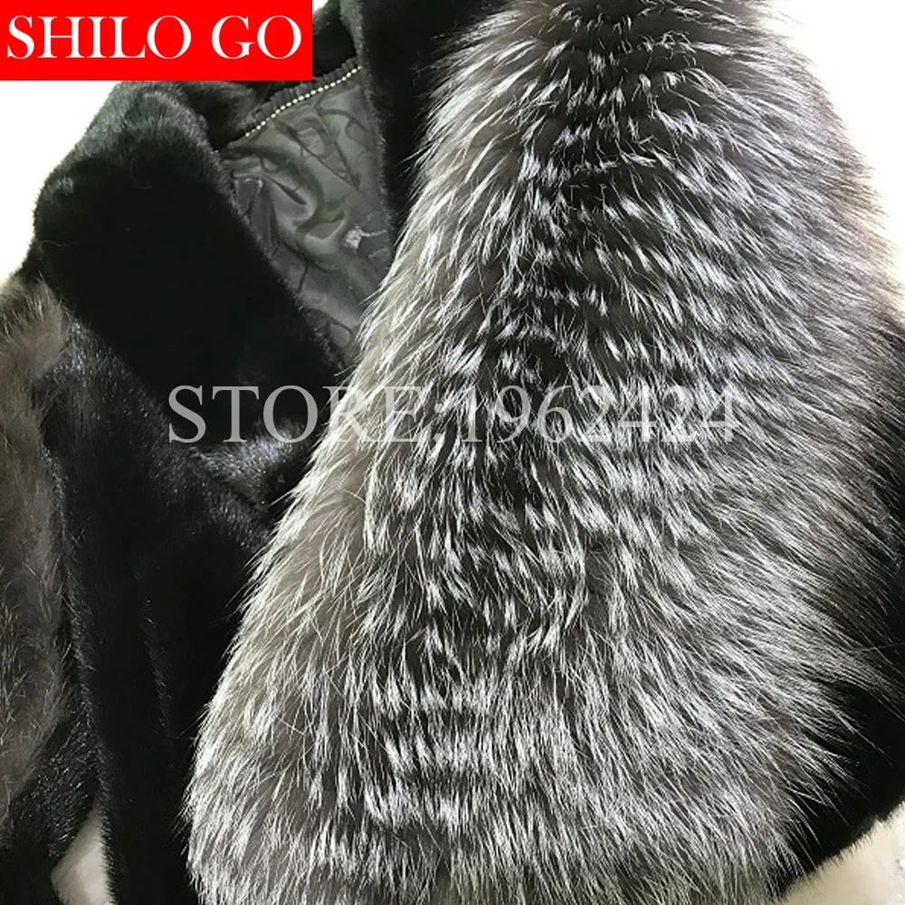 Luxe Haute Le Vison Nouvelle Revers De Grande Court À Hiver Mode Manches Renard Costume Noir Fourrure Femmes Tout Taille Manteau Qualité YvSwqwF8x
