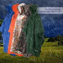 Multifunctional Lightweight Raincoat with Hood Hiking Cycling Rain Cover Poncho Rain Coat Men Women Outdoor Camping Tent Mat